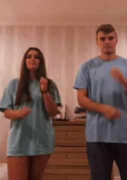 Piper Campbell with her brother Cody Campbell creating TikTok videos together.